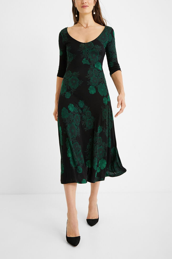 Flared viscose dress | Desigual