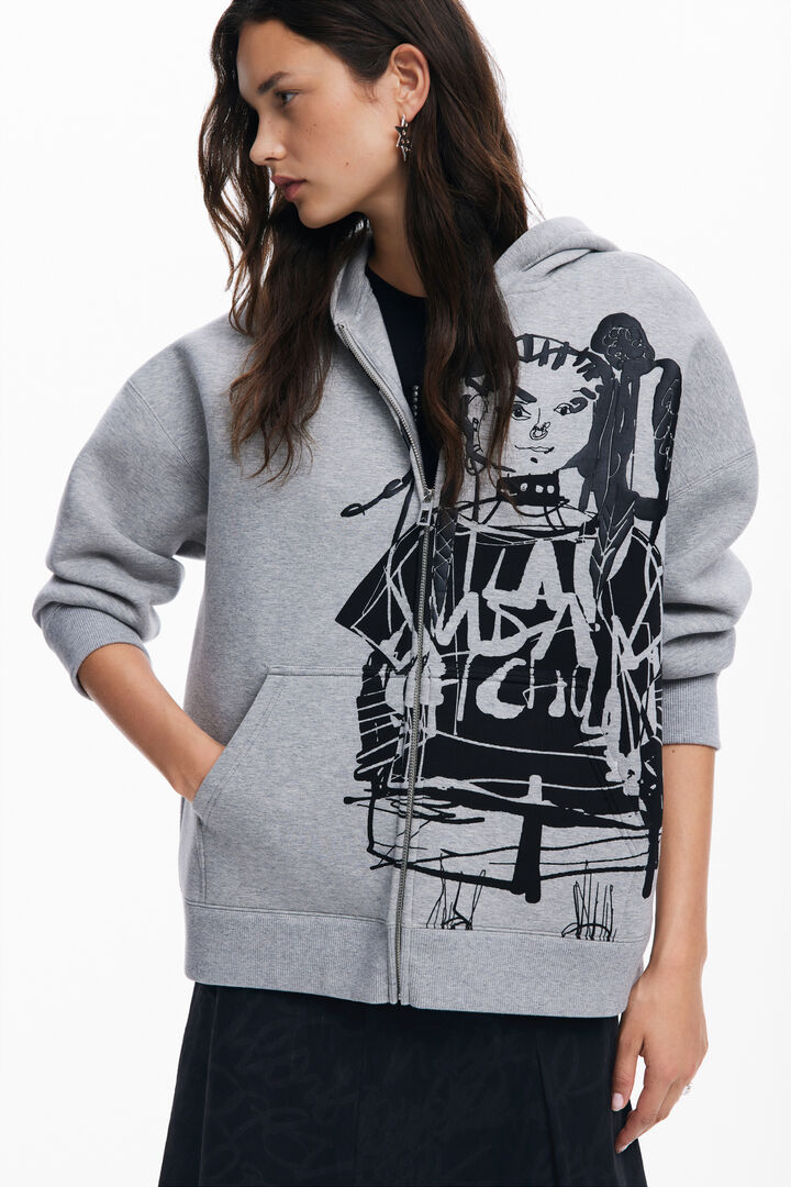 Printed zip-up sweatshirt M. Christian Lacroix | Desigual