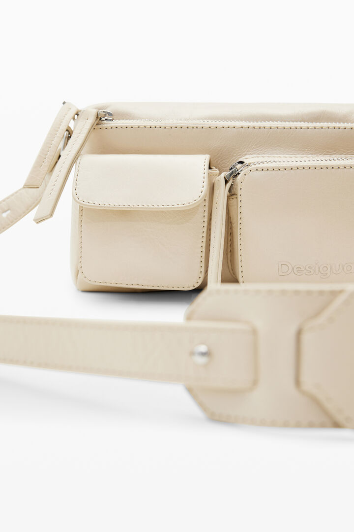 Small pockets leather crossbody bag | Desigual