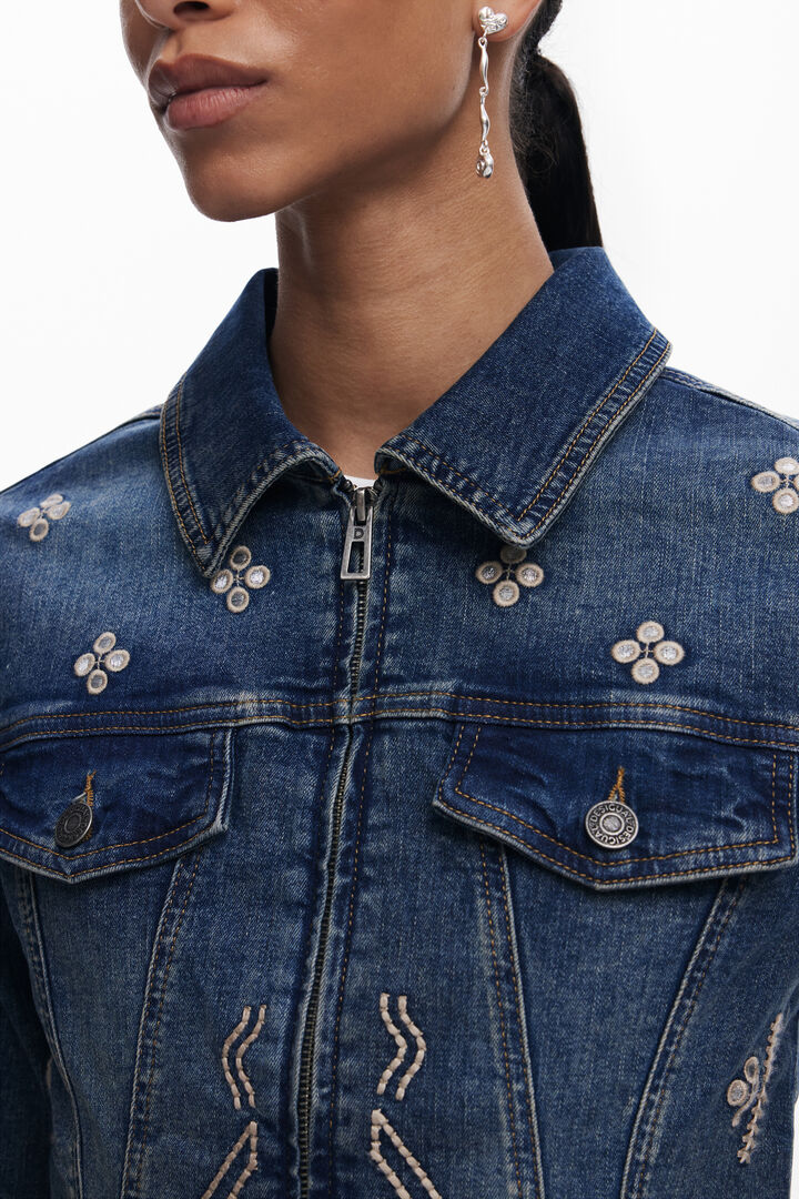 Embroidered denim jacket | Desigual