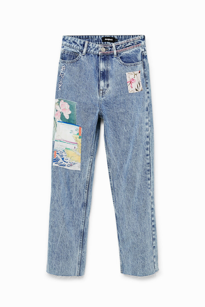 Straight cropped Japanse jeans