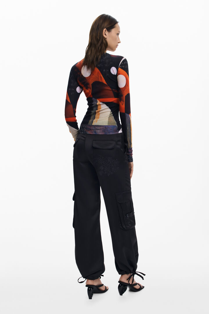 Printed T-shirt with buttons | Desigual