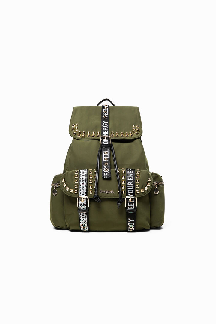 Stud backpack with slogan straps | Desigual