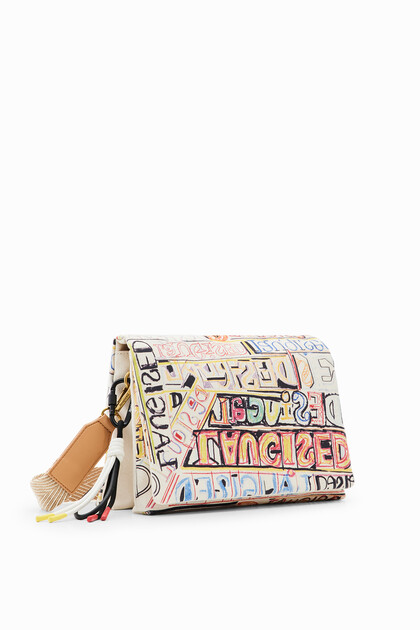 Midsize lettering messenger bag
