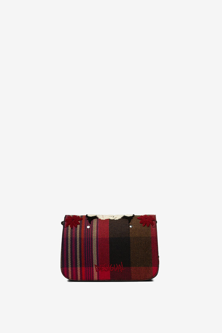 Tartan embroidered sling bag | Desigual