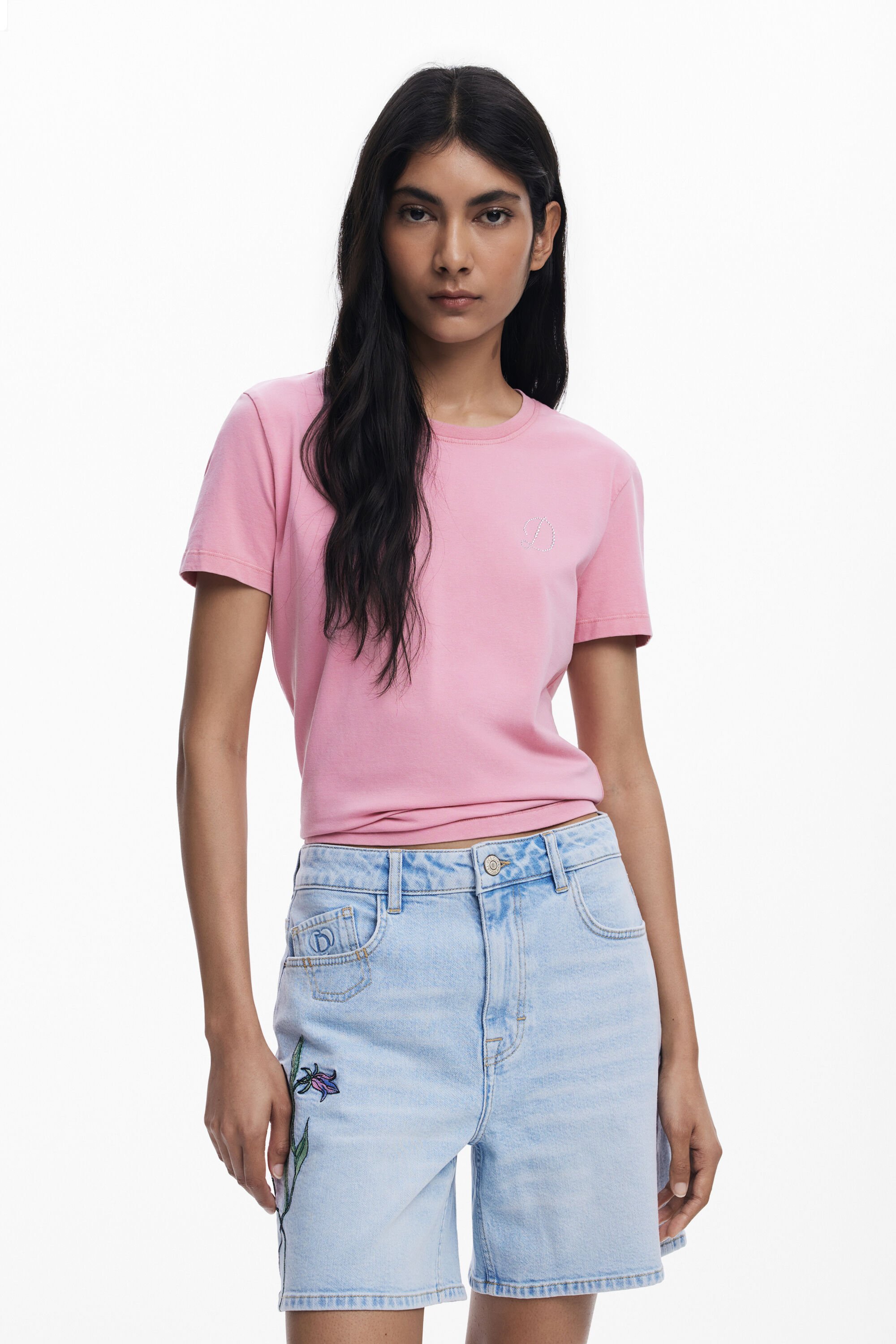 "D" Strass T-Shirt