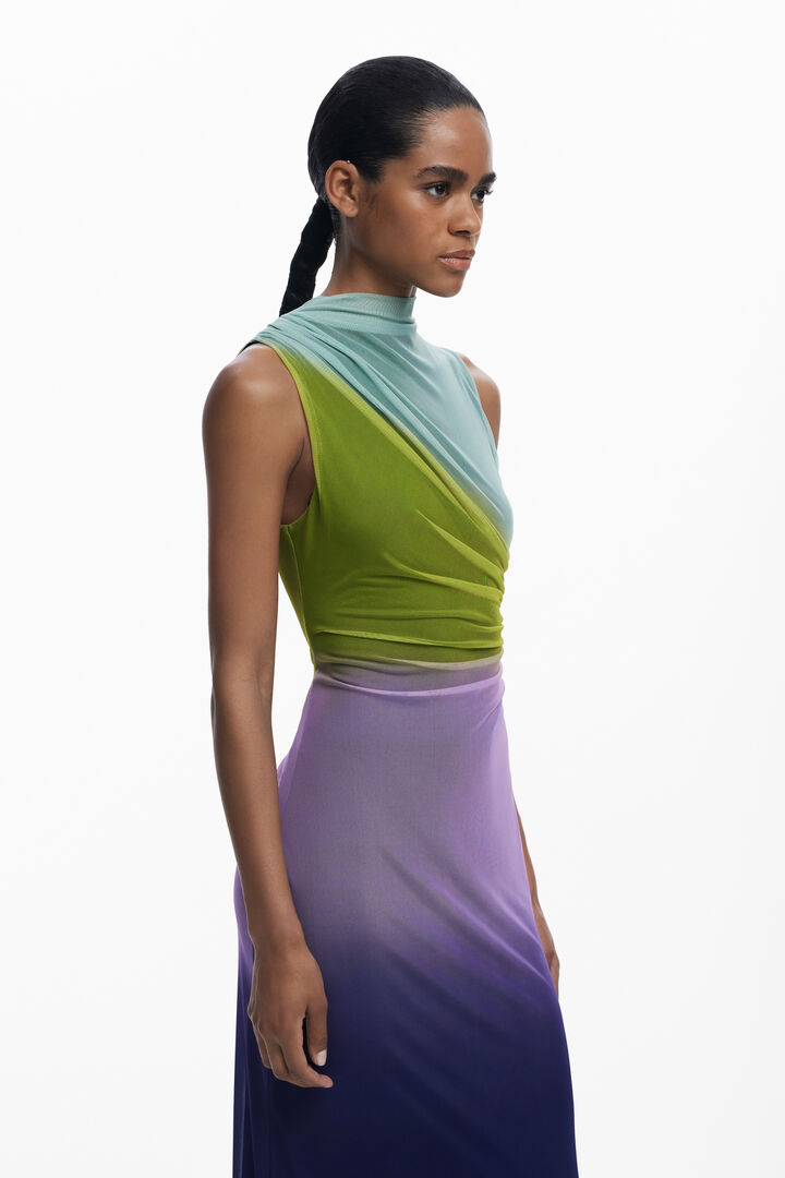 Gradient tulle midi dress | Desigual