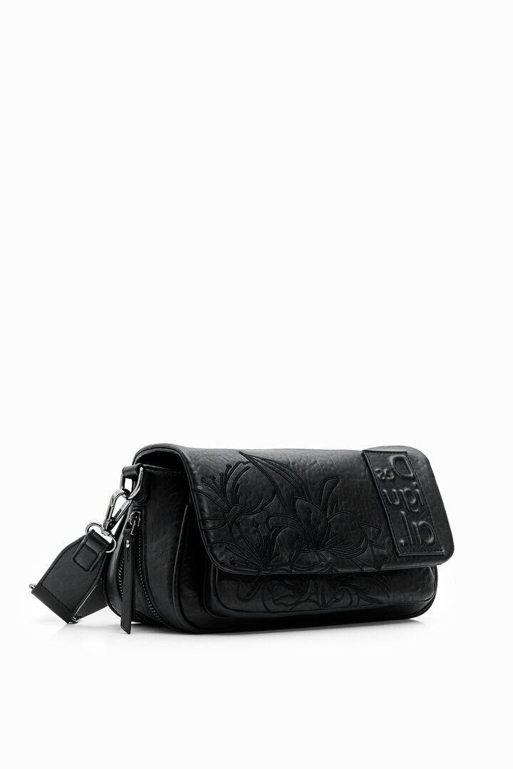 Small crossbody bag with embossed flowers | Desigual