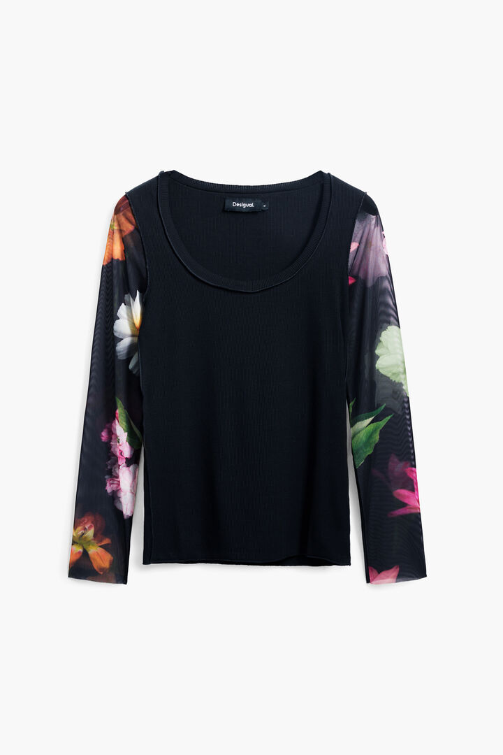 T-shirt with printed sleeves | Desigual