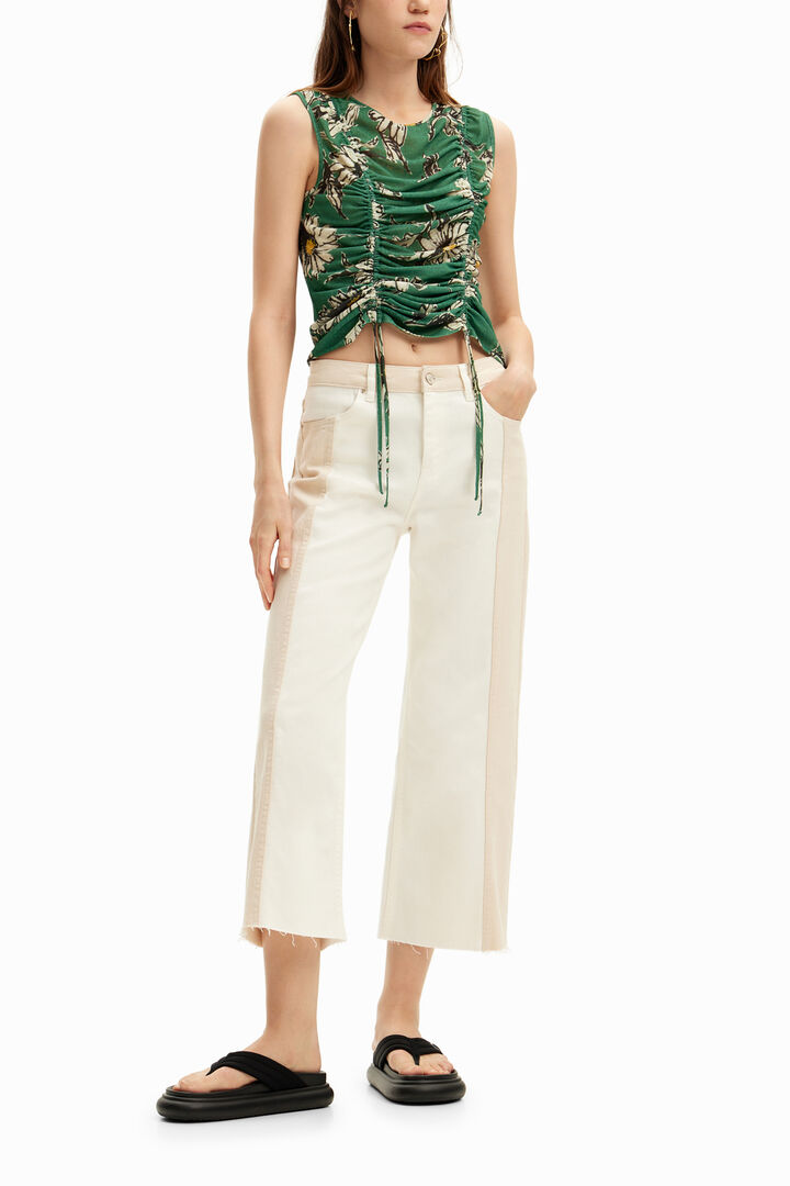 Pantalón cropped a dos tonos | Desigual