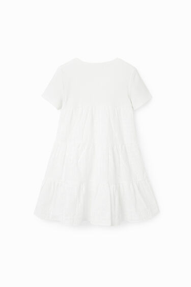 Vestit combinat brodat suís | Desigual