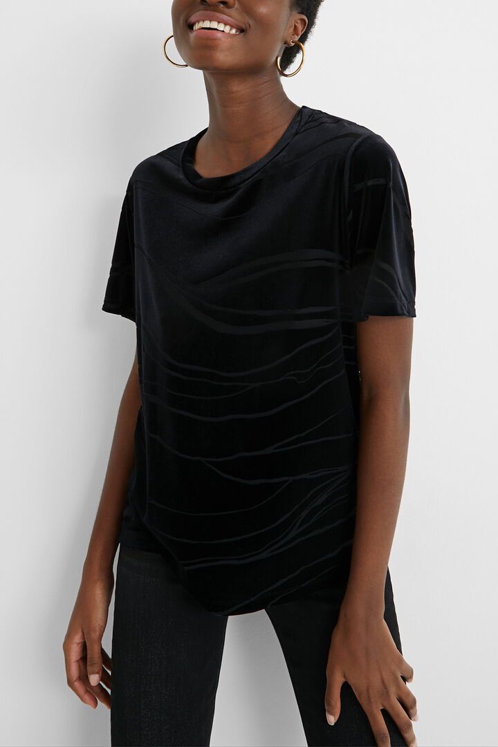 T-shirt marmoreada aveludada | Desigual