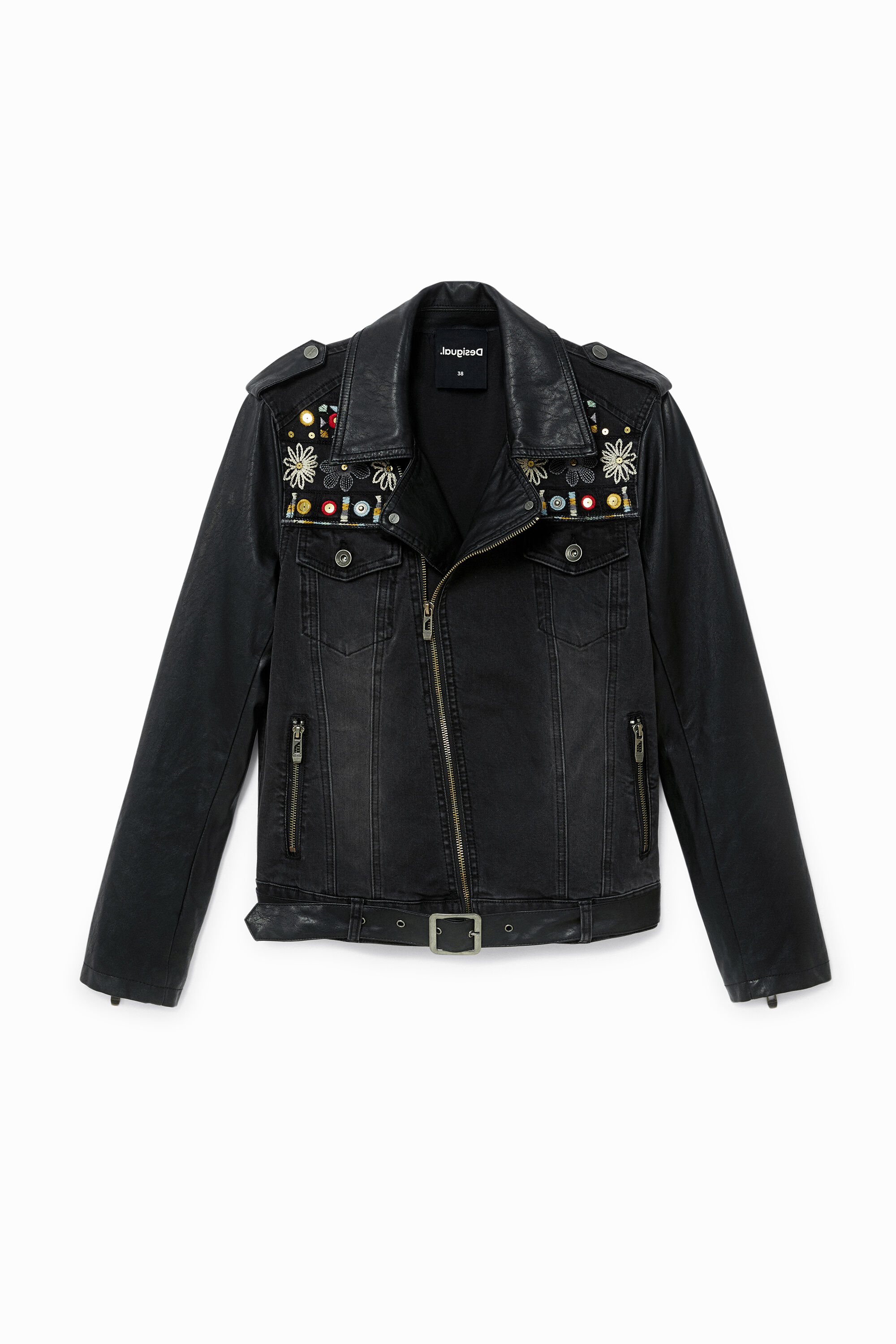 denim biker jacket