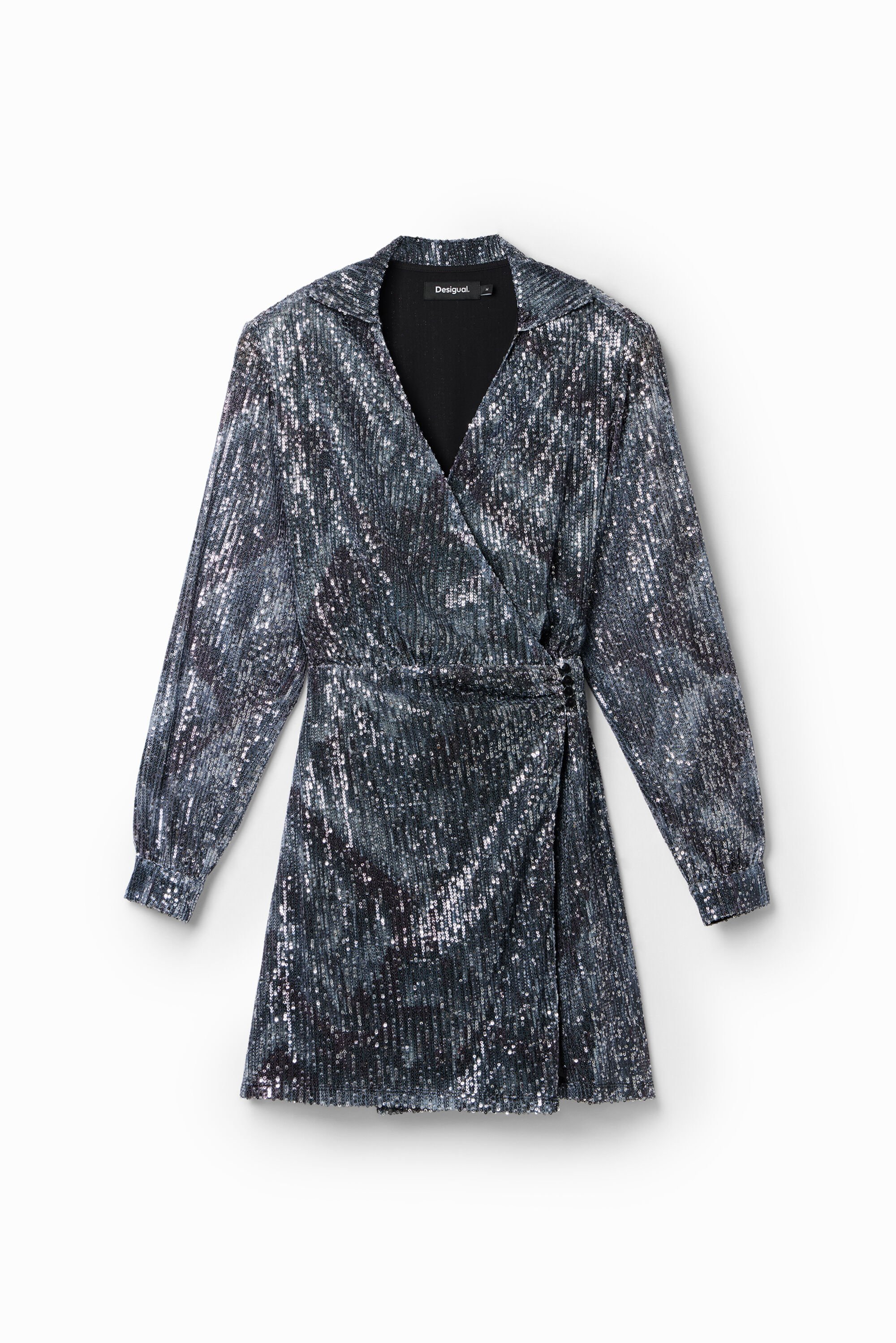 Kurzes Wickelkleid Pailletten