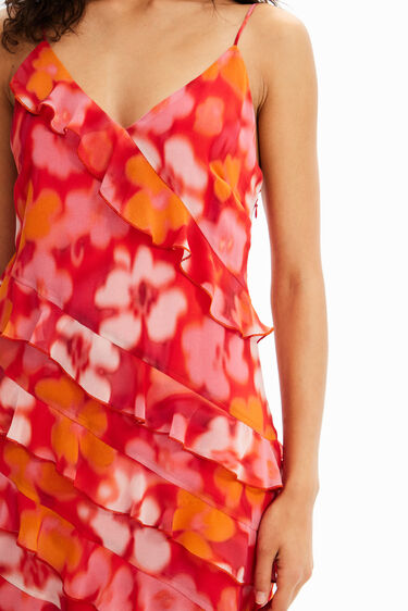 Short floral ruffle dress | Desigual