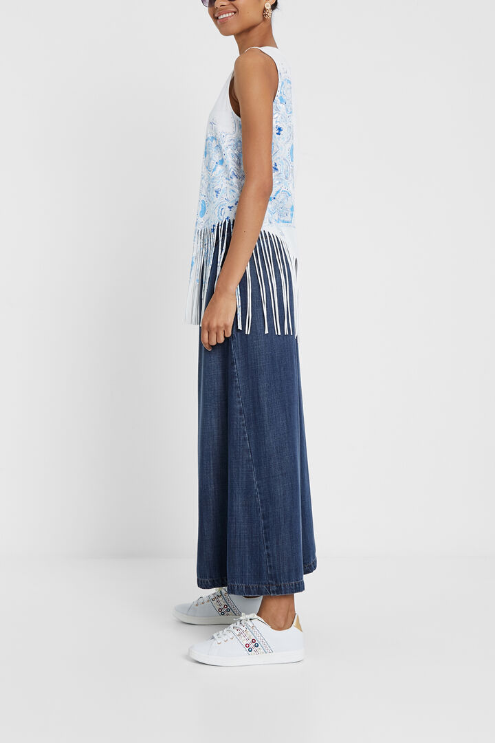 Floral T-shirt with fringe | Desigual