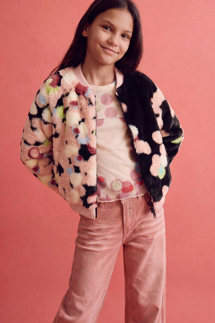 bomber jacket flowers girl