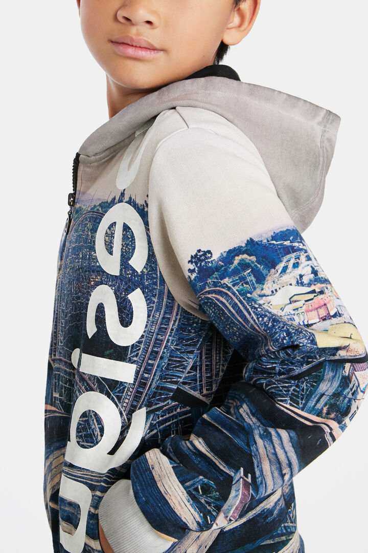 Hooded sweatshirt photographic print | Desigual