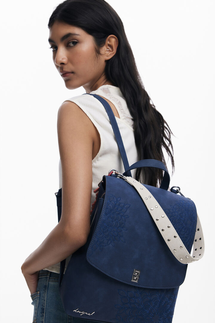 Small embossed flap backpack | Desigual