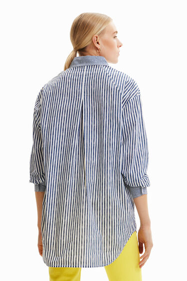 Striped patchwork illustration shirt | Desigual