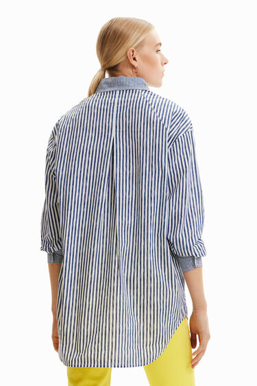 Camicia patch righe illustrazione | Desigual