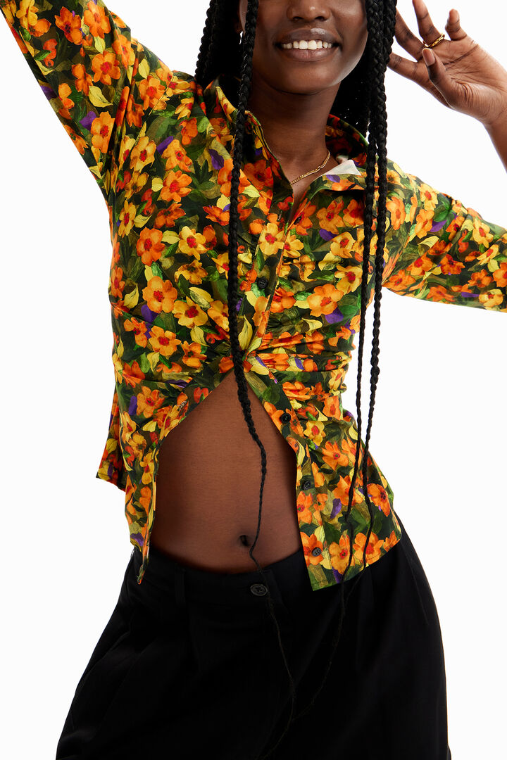 Floral ruched shirt | Desigual