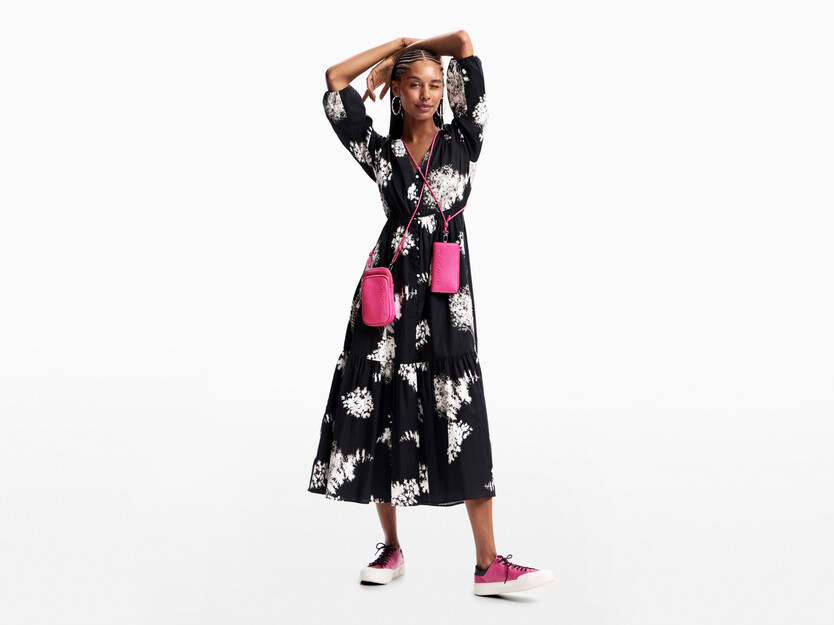 Midi-Hemdblusenkleid Blumen