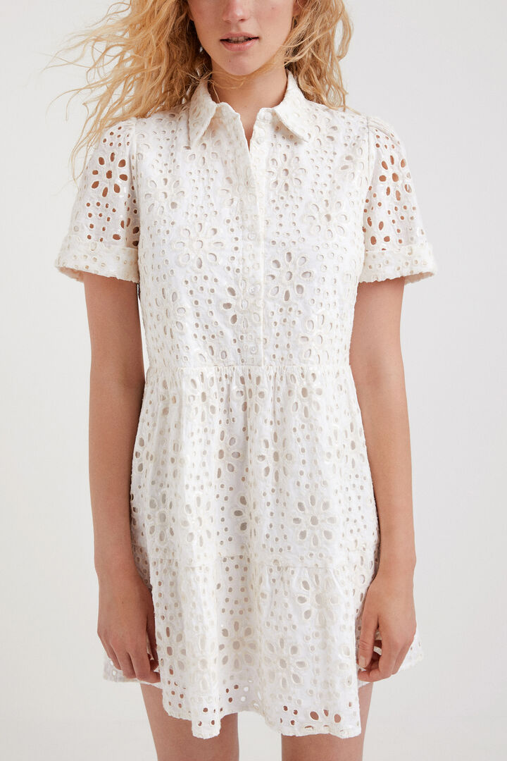 Robe chemise à broderie suisse | Desigual