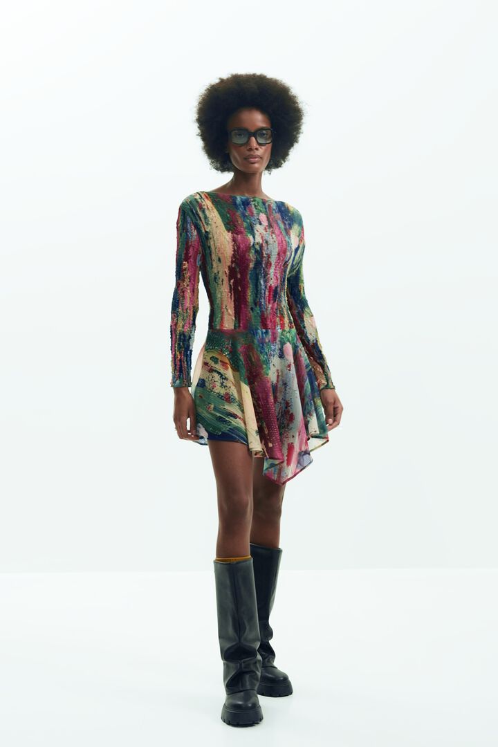 Ruched asymmetrical dress | Desigual