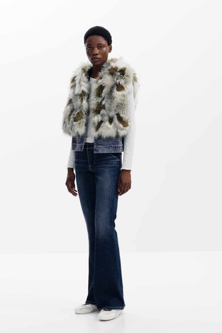 Denim fur vest | Desigual