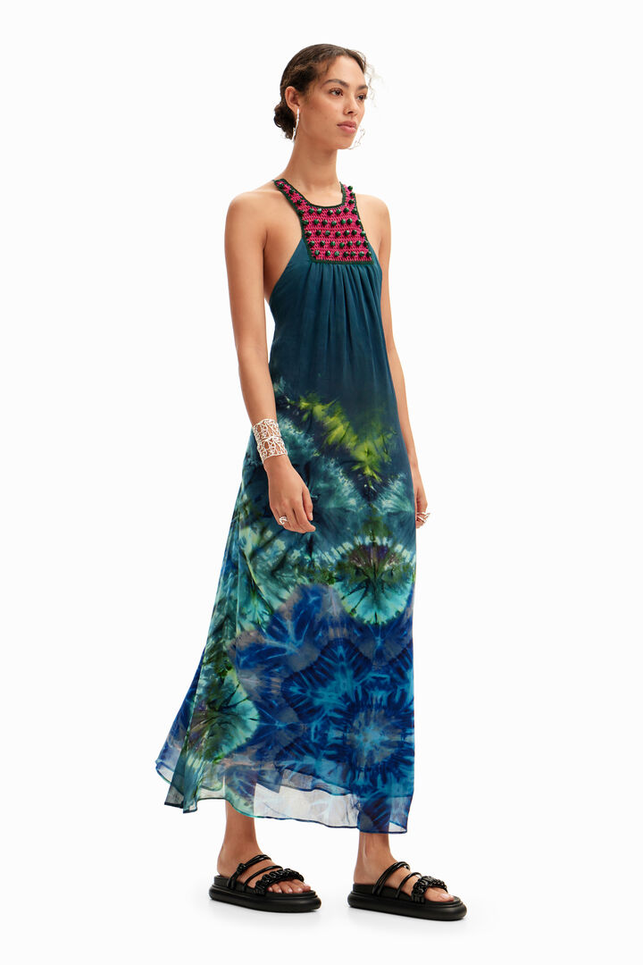 Long arty tie-dye dress | Desigual