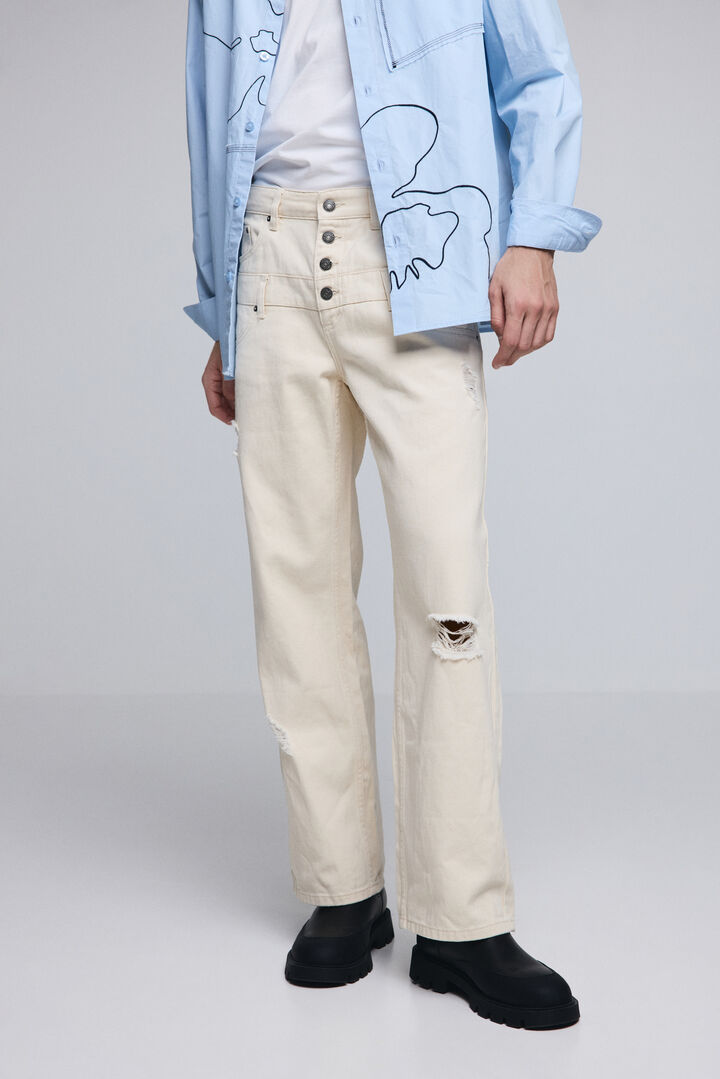 Hlače s dvostrukim strukom i poderotinama | Desigual