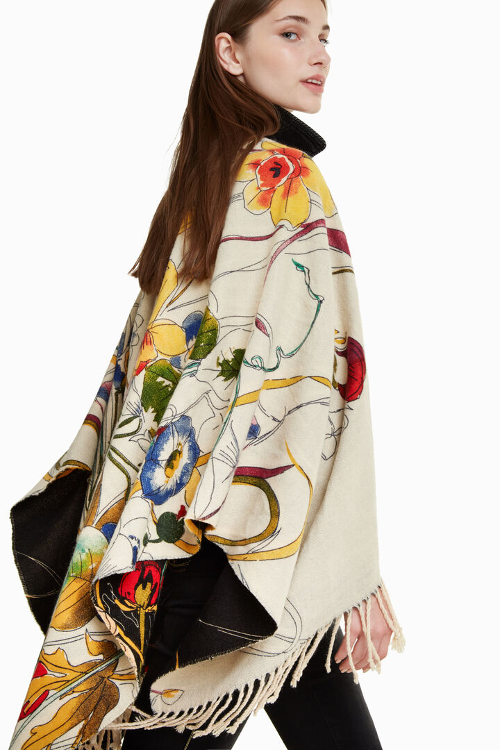 Reversible crossed poncho | Desigual
