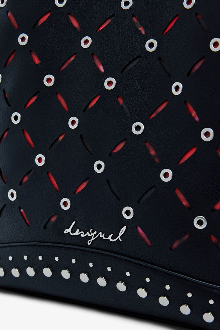 Mochila calados tachuelas pequeña | Desigual