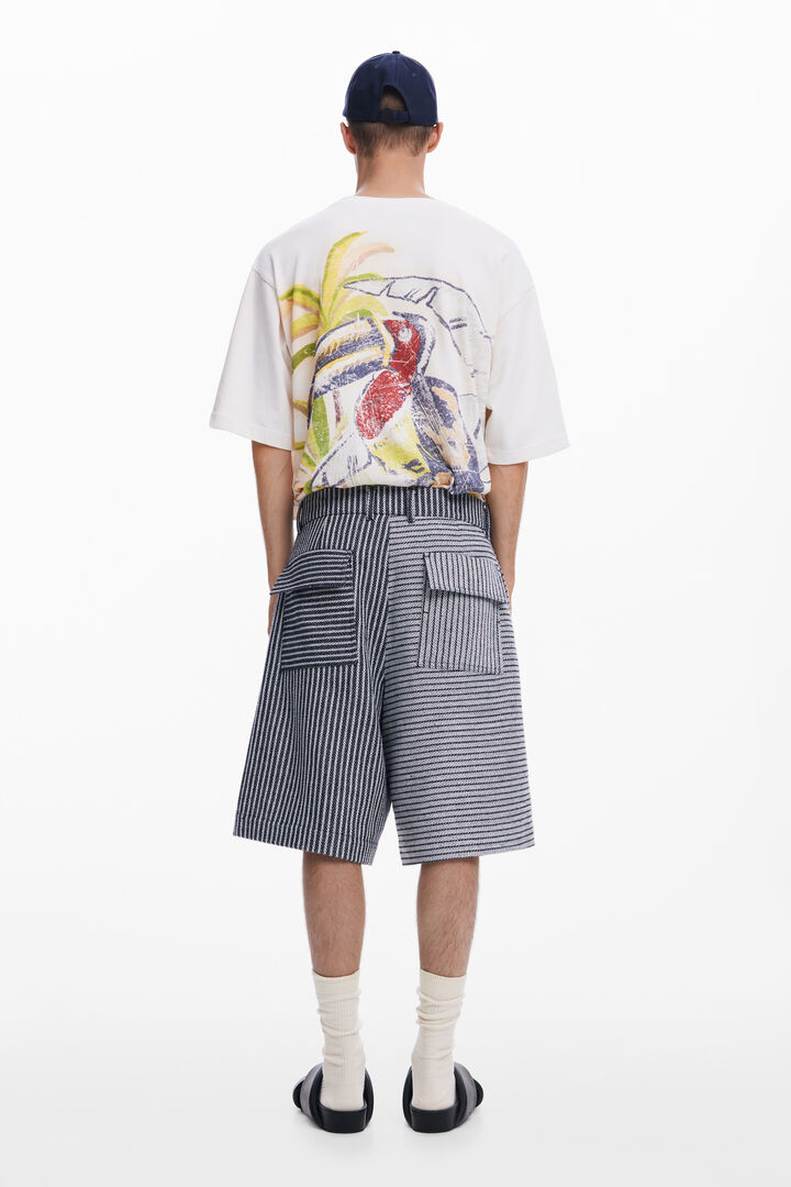 Baggy striped Bermuda shorts | Desigual