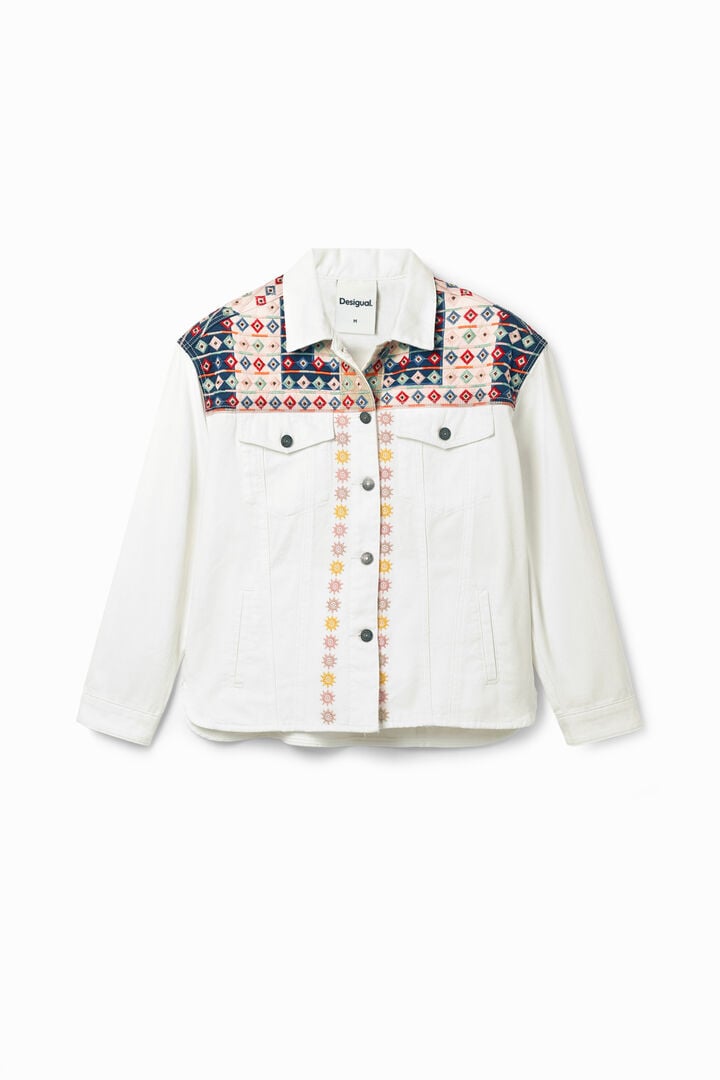 Embroidered denim trucker jacket | Desigual