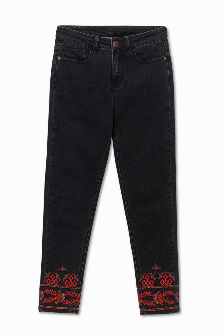 Denim-Jeans mit Stickerei an den Knöcheln | Desigual