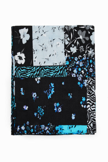 Rectangular patchwork floral foulard | Desigual