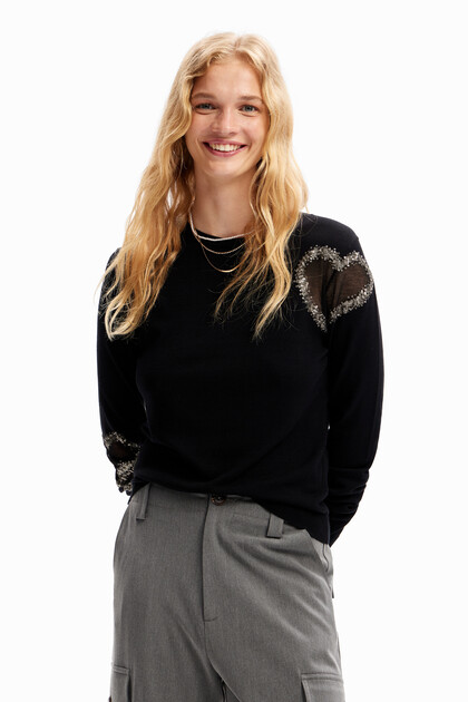 Maglione sottile slim fit cuore