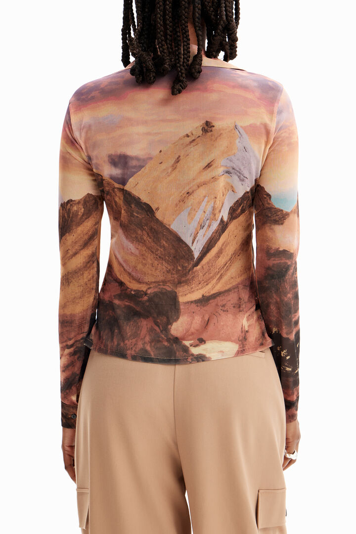 Gathered tulle landscape T-shirt | Desigual
