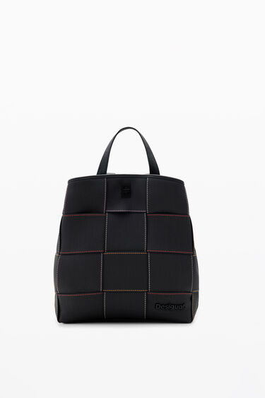Mochila S trenzada pespuntes | Desigual
