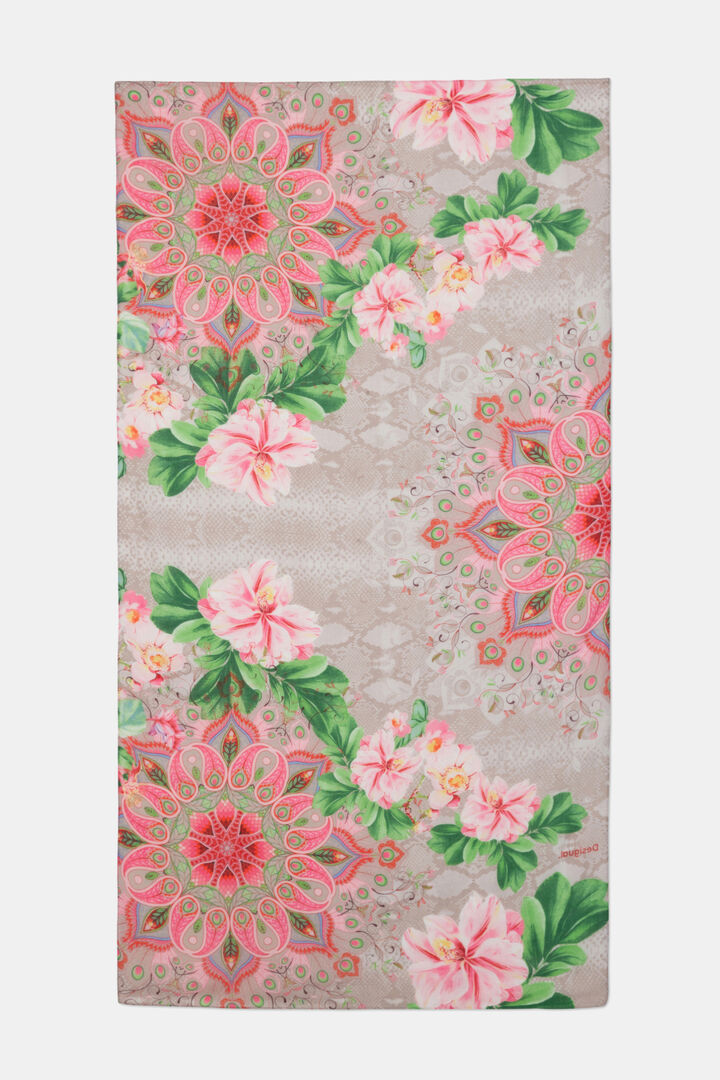 Foulard rectangulaire fleur | Desigual