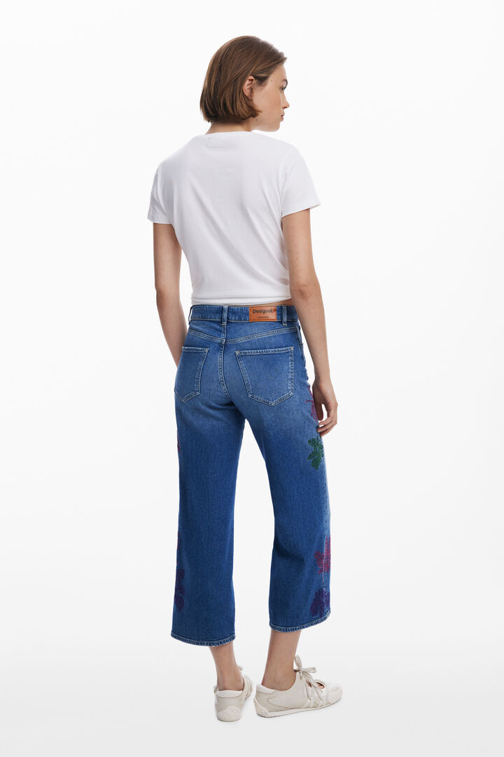 Bestickte Culotte-Jeans | Desigual