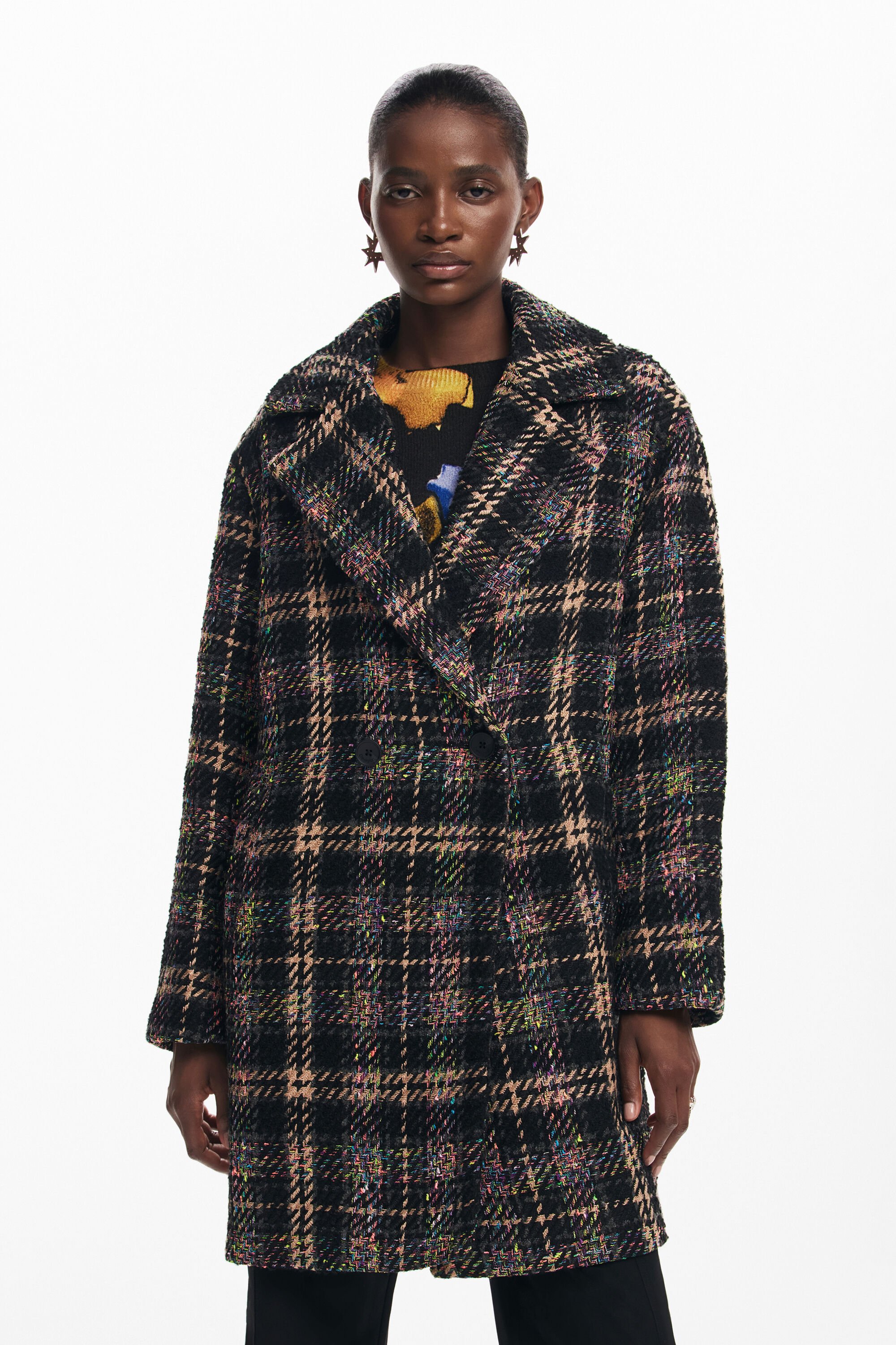 チェック柄のショートコート 女性用 I Desigual.com