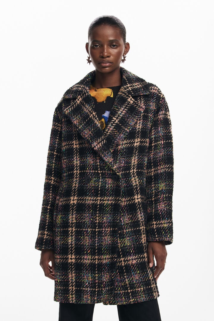 Manteau court à carreaux | Desigual