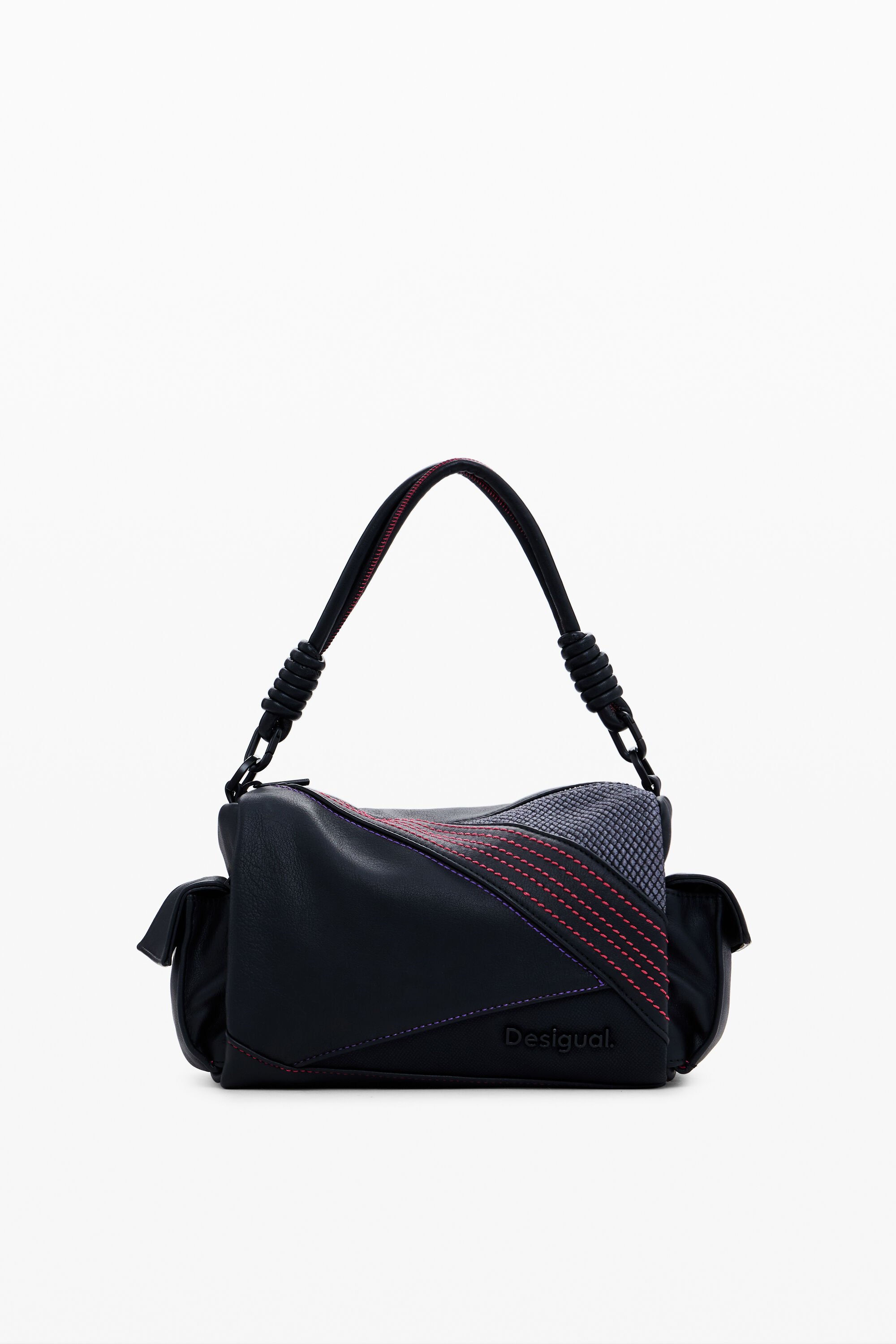 Desigual Black Polyethylene Handbag In Material Finishes