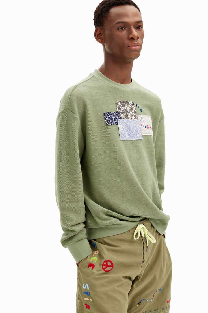 Plain sweatshirt with cutouts. | Desigual