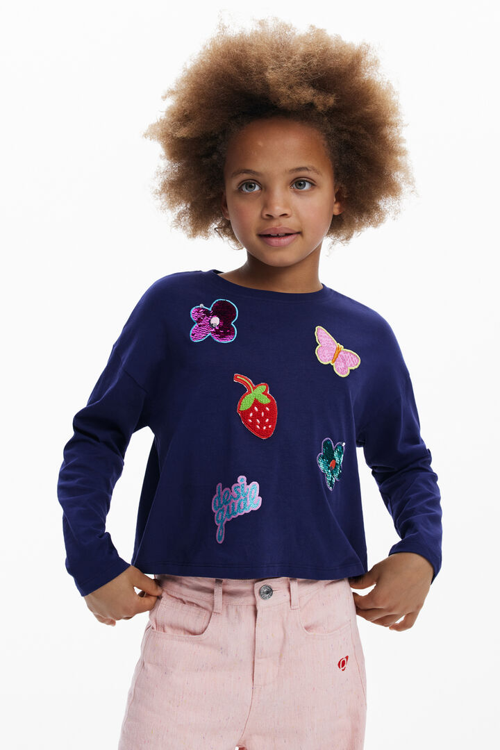 T-shirt avec appliques formes