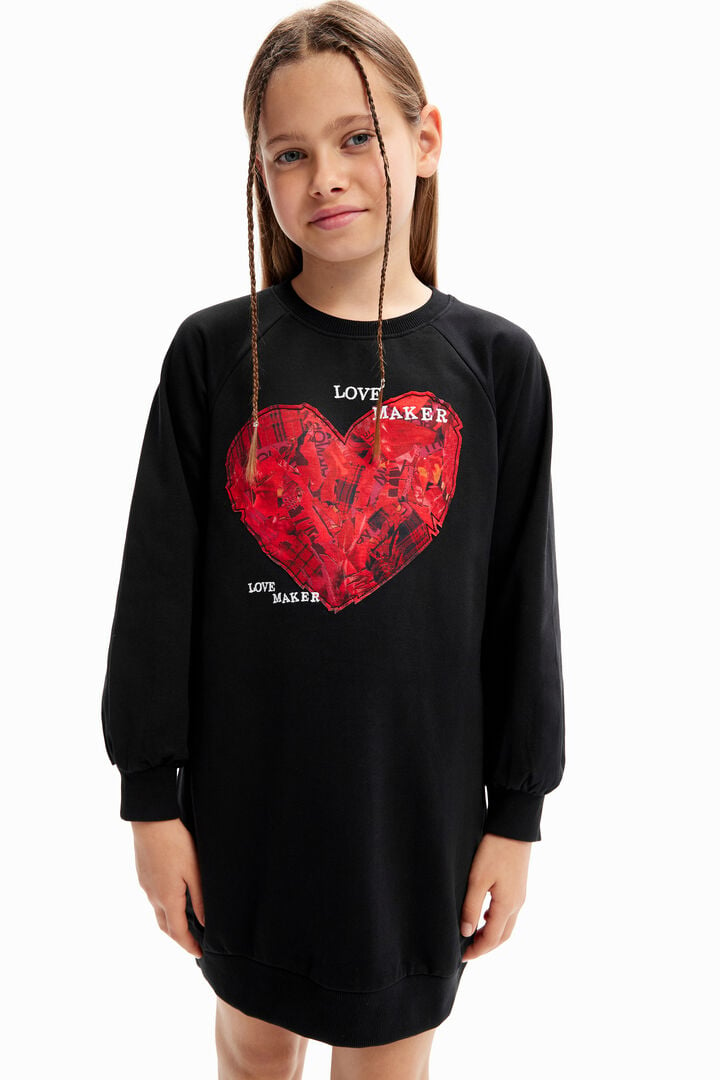 Heart sweatshirt dress