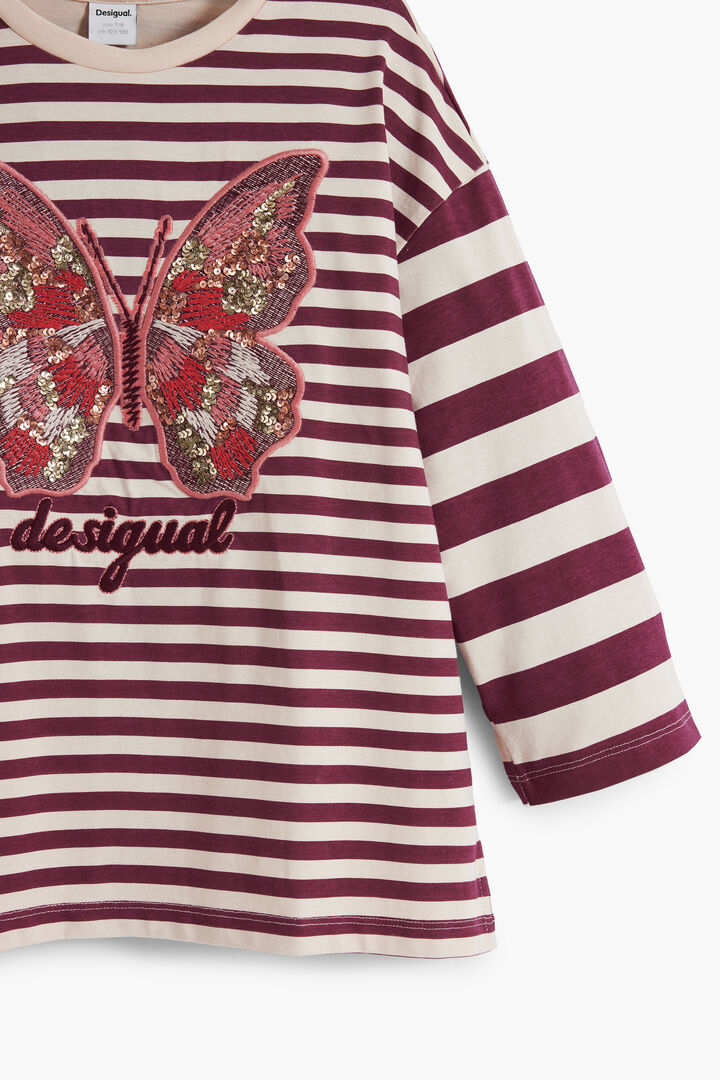Samarreta de ratlles amb papallona i comptes | Desigual